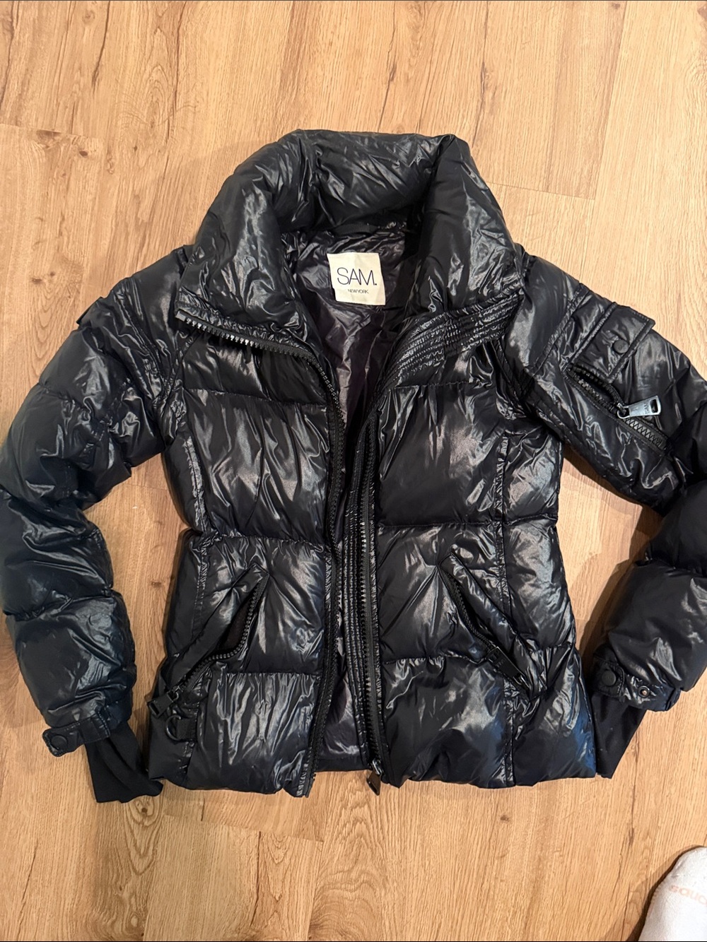 SAM. Glossy Black Quilted Puffer Jacket - Women